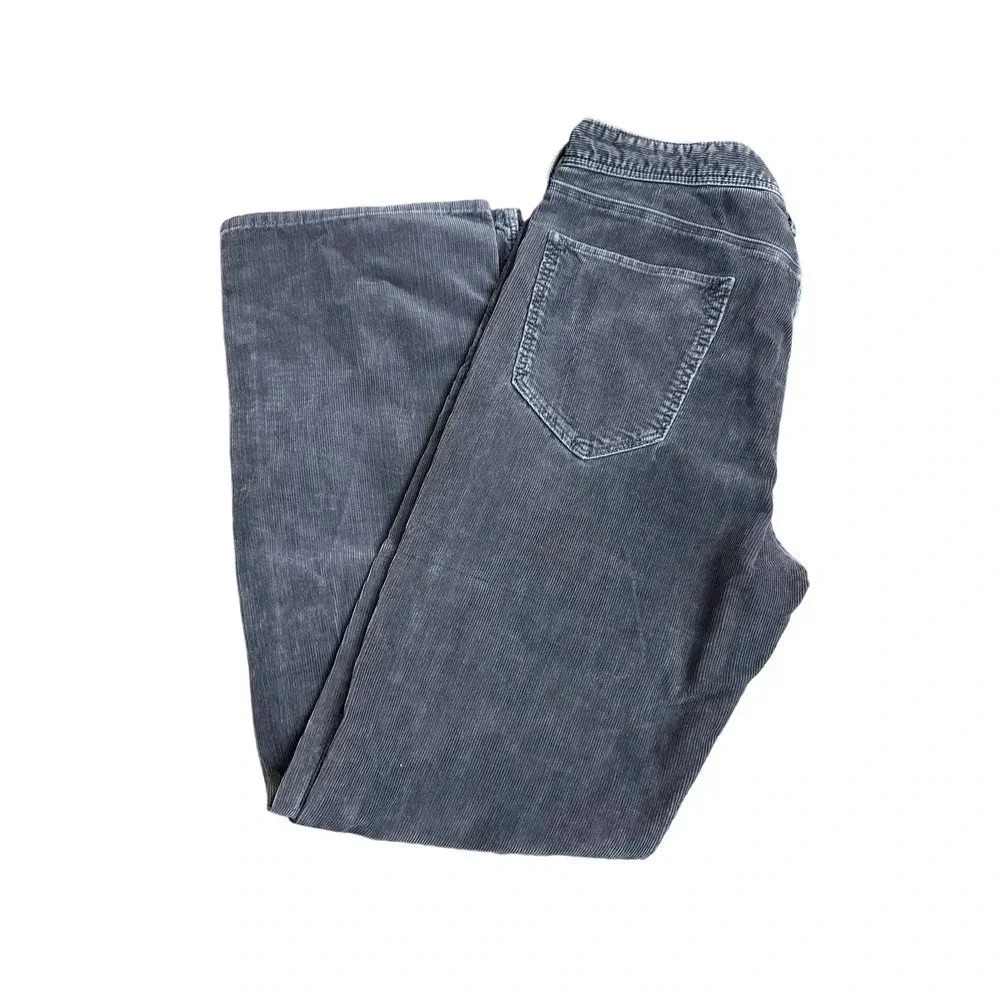 Banana Republic Women's Gray Pima Cotton Straight Fit Corduroy Pant Size 33/32 - Picture 2 of 4